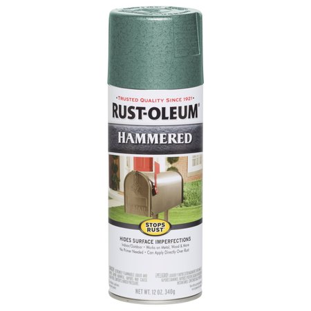 Rust-Oleum Verde Green, Hammered, 12 Oz 7219830